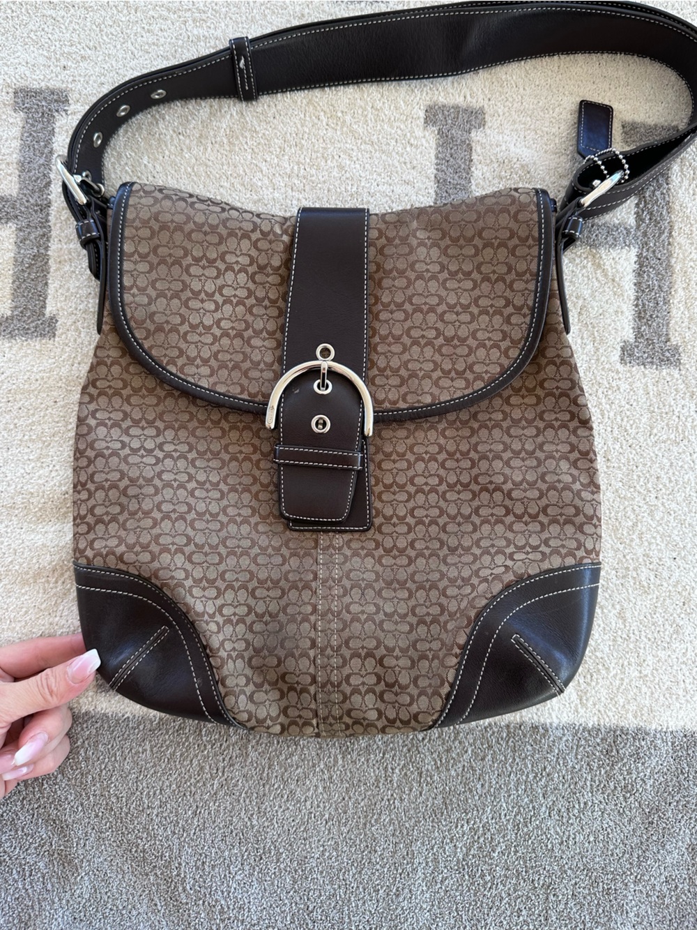 Brown coach SoHo Signature Canvas Crossbody Bag
